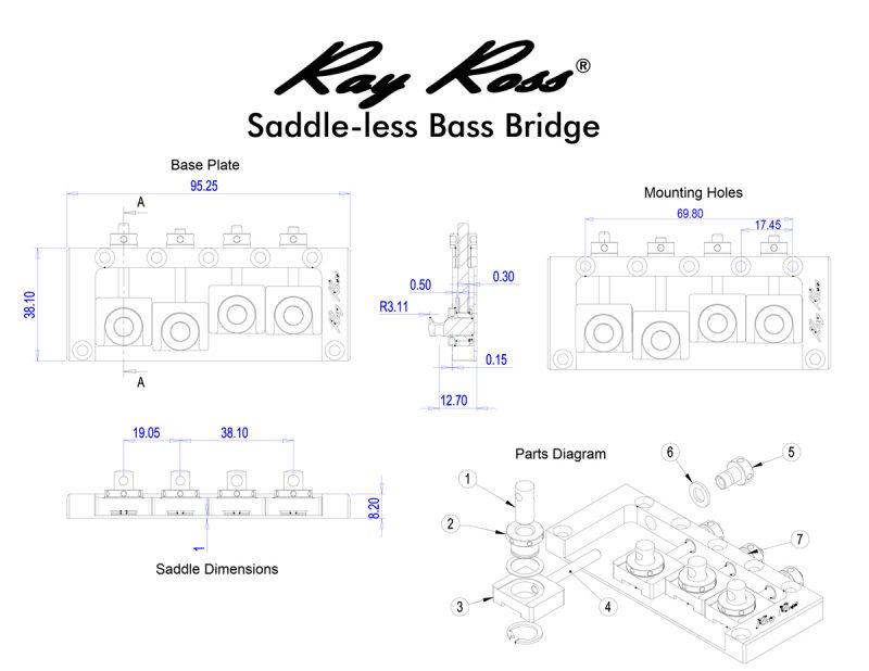Ray Ross Bass Bridge (4Strings) | Deviser ｜株式会社ディバイザー