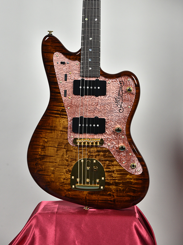 トモキチ エレキギター 美しい木目 赤黒 MT-KYOZAKURA SP'24/E Momose モモセ エレキギター